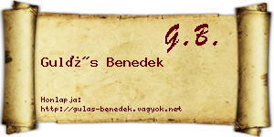 Gulás Benedek névjegykártya